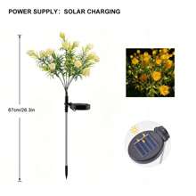 1 pièce/2 pièces Lumière solaire à LED en forme de fleur de gardénia, lumière de jardin solaire extérieure avec fleurs artificielles blanc chaud pour la décoration de jardin. Convient pour la pelouse, la décoration extérieure, les cadeaux de jardinage pour anniversaire