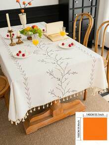 1pc Floral Embroidered Tablecloth, French Luxury Minimalist Style For Kitchen, Suitable For Festivals, Gatherings, Birthday Parties, Dining Table Decor, Home Decor (Multiple Sizes Available) - Multicolor - View 20