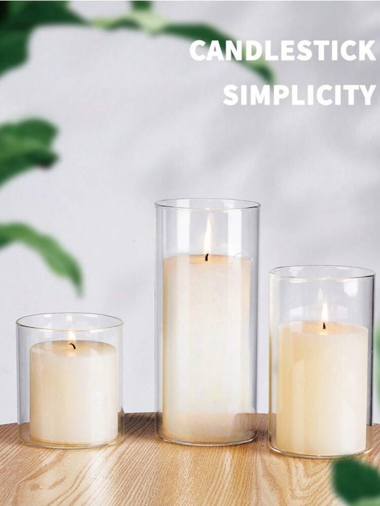 Valentine's Day Wedding Party Decorations, Floating Transparent Windproof Candle Holders, High Borosilicate Glass Hydroponic Plant Vases, Transparent Tabletop Fresh Flower Vases Stand - Transparent - View 3