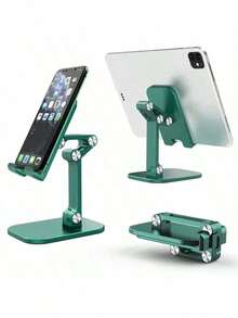 Nuevo soporte plegable y portátil para teléfono móvil y tableta, elevador de escritorio para transmisión en vivo, seguimiento y visualización de TV universal - Negro - Ver 5