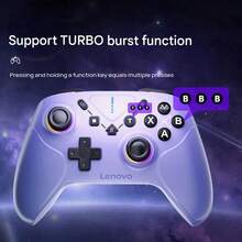 Lenovo Bộ điều khiển trò chơi không dây Bluetooth S06, Kết nối hai chế độ, Pin lâu dài, Tay cầm chống trượt, Chống mồ hôi, Cần điều khiển điện từ hiệu ứng Hall + Cảm biến chuyển động sáu trục, Chế độ bắn nhanh TURBO + Lập trình macro, Màu trắng - trắng - Xem 6
