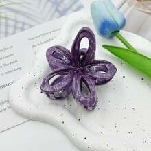 6pcs Halloween Flower Print Party ABS Plastic (ABS Resin) 6pcs Flower Print Party ABS Plastic (ABS Resin) 6pcs 4CM Colorful Small Chrysanthemum Hair Clips Flower Claws Side Clips Half Clips Occipital Hair Claw - Multicolor - View 17