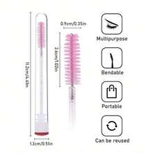20pcs/Set Disposable Eyelash Brush, Eyelash Comb, Diamond Eyelash Brush, Eyelash Curler, Makeup Tools, Eyelash Extension Kit (Include Tube Eyelash Comb) - Multicolor - View 2