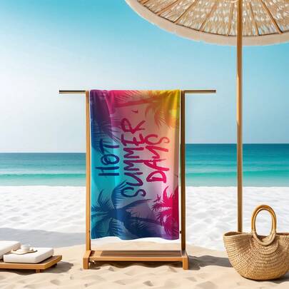 1pc Ultra-Soft Microfiber Beach Towel, Quick-Dry Bath Towel Suitable For Travel, Summer, Sports, Swimming Pool, Yoga, Camping, Activewear Print Beach Towel, Beach Essentials, Beach Accessories, Pool Float
