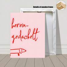 1 pieza Pintura de óleo en lienzo con arte de pared de estilo moderno, líneas abstractas rosas y perro salchicha con texto, decoración de pared para dormitorio, sala de estar, comedor, cocina, estudio, pasillo, dormitorio, regalo ideal para amigos