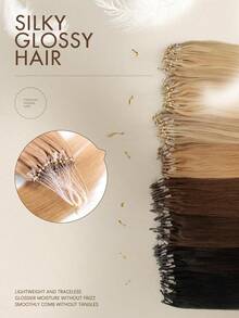 Invisible Micro Nano Beads Hair Extensions Micro Loop Hair Extensions Straight Micro Link Real Human Hair Hair Invisible Beads Thick Micro Ring Loop Hair Extensions - S6 - Xem 5