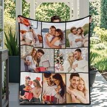 Customized Blankets & Flannel Personalized Photo And Text/Name Blankets,   Personalized Soft And Comfortable Blankets, Customized Special Photo And Text/Name As Birthday Gifts, Family, Wedding, Souvenir Customized Blankets, Blankets Suitable For All Seasons, Washable, Machine Washable, Lightweight, Breathable, Comfortable, Warm, Comfortable Customization, Unique, 280gsm For Him, Her Personalized Ideal Gifts For Her, Him, Family, Boyfriend, Girlfriend, Father, Family, Mother, Lover,  Daughter,   Son,  Grandfather,    Grandmother, Friend, Classmate, Pet.  Perfect Nap, Camping, Travel, Home, Daily Life, Office Decoration, Birthday, Anniversary, Valentine's Day, Thanksgiving, Christmas, Halloween, Mother's Day, Father's Day, Wedding, New Year Gifts,Sofa,Bed,Car,Bedroom,Living Room,Office,  Outdoor Camping, Beach,Wall Decoration