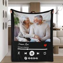 Customized Blankets & Flannel Personalized Photo And Text/Name Blankets,   Personalized Soft And Comfortable Blankets, Customized Special Photo And Text/Name As Birthday Gifts, Family, Wedding, Souvenir Customized Blankets, Blankets Suitable For All Seasons, Washable, Machine Washable, Lightweight, Breathable, Comfortable, Warm, Comfortable Customization, Unique, 280gsm For Him, Her Personalized Ideal Gifts For Her, Him, Family, Boyfriend, Girlfriend, Father, Family, Mother, Lover,  Daughter,   Son,  Grandfather,    Grandmother, Friend, Classmate, Pet.  Perfect Nap, Camping, Travel, Home, Daily Life, Office Decoration, Birthday, Anniversary, Valentine's Day, Thanksgiving, Christmas, Halloween, Mother's Day, Father's Day, Wedding, New Year Gifts,Sofa,Bed,Car,Bedroom,Living Room,Office,  Outdoor Camping, Beach,Wall Decoration - Multicolor 5 - View 12