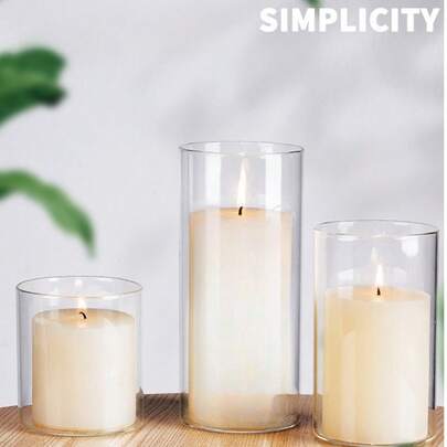 Valentine's Day Wedding Party Decorations, Floating Transparent Windproof Candle Holders, High Borosilicate Glass Hydroponic Plant Vases, Transparent Tabletop Fresh Flower Vases Stand