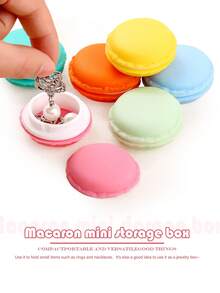 优雅马卡龙色迷你珠宝盒收纳盒，可爱百搭鲜艳小巧项链耳环配件收纳盒