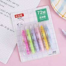 6pcs/Set White Correction Tape Dispenser, Easy-To-Use Applicator For Instant Correction, Suitable For School Supplies And Office Products, School Supplies,Back To School