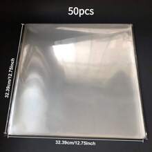 50-Pack Premium Vinyl Record Outer Sleeves, Plastic Protective Storage For LPs & Album Covers, Suitable For 12-Inch/10-Inch/7-Inch Singles - Dustproof And Scratch-Resistant Album Protective Covers, Thick Clear Media Covers, No-Seal Flap Design, Open-End For Easy Access & Excellent Protection