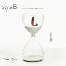 1 pezzo Clessidra in vetro borosilicato decorativo 3D con timer da 15 minuti, regalo per la gestione del tempo per amici e famiglia