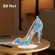 1/2 件奢华钻石画高跟鞋，不对称水晶卧室/客厅家居装饰，适合女性、女友、生日等场合，适合初学者