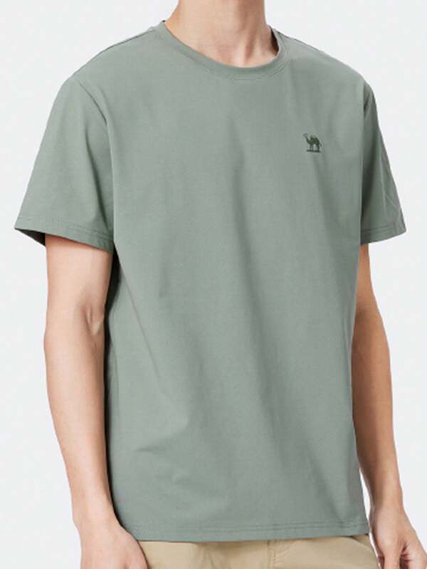 CAMEL CROWN Men's Short-Sleeved T-Shirt, Summer Quick-Drying Short Round Neck Sports Casual Half-Sleeved Body Shirt