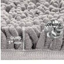 1pc Simple Solid Color Soft Chenille Non-Slip Bathroom Mat, Suitable For Bathroom, Toilet, Bedroom, Kitchen & Other Home Decoration