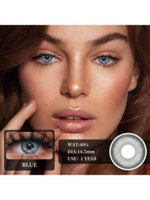 2 Stücke grau-braune Farbkontaktlinsen, Make-up Kontaktlinsen, weiche Kontaktlinsen für ein Jahr, Brillen-Kosmetik, weiche Linsen für Halloween Kostüm Cosplay