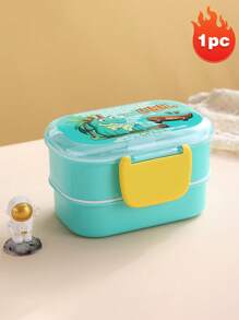 1pc Microwaveable Cartoon Sealed Lunch Box, Office Workers' Heated Lunch Box, Anti-Drop Lunch Box, Portable Lunch Box