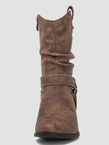 GLOBALWIN Women's Mid Calf The Western Cowgirl Boots Fashion Cowboy Boots For Women Chunky Low Heel Fall Boots Halloween Season - 19yy17 駱駝2 - 查看 7