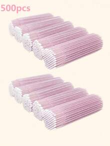 300支一次性微型涂抹棒，细纤维刷，适用于睫毛嫁接、睫毛膏清洁（2.0毫米带容器）（粉色），眉刷，眼影刷，螺旋刷
