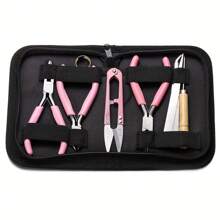 5 Zoll rosa Zange, Schere & Pinzette Multifunktions DIY Schmuckwerkzeug Set