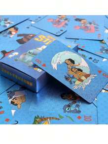 Disney Cartas de juego con diseño artístico de Frozen, Anime Stitch, Oso de fresa - Baraja de póker creativa de dibujos animados, de alta calidad y diseño único, como regalo para adolescentes y adultos