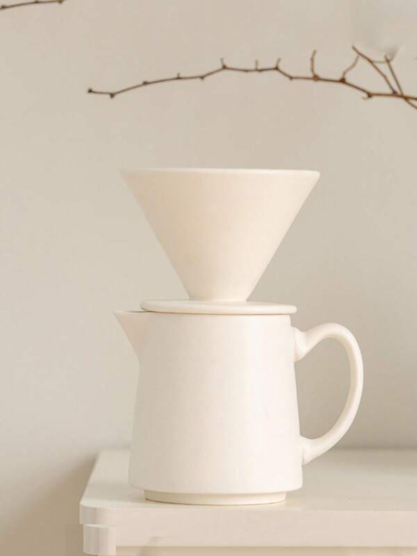 1 conjunto de bule de café de cerâmica para compartilhar, copo com filtro de café artesanal, xícaras de café personalizadas estilo creme, presente para amigos amantes de café na volta às aulas