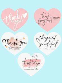 50pcs New Elegant Heart Thank You Labels -"Thank You For Supporting My Small Business" Thank You Cards - Arts & Crafts Supplies ﻿ ﻿ ﻿ - Many - View 12