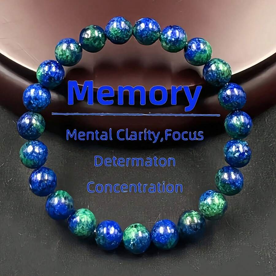 Bohemian Lapis Lazuli Bracelet - Natural Gemstone Beads, Symbol Of Memory, Wealth And Spiritual Harmony, Flexible Design, Clear Mind Focus, Perfect For Daily Wear, Parties And Gifting - Multicolor - View 1