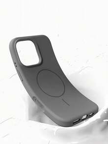 Magnetic Liquid Silicone Phone Case Compatible With IPhone 16 Pro Max, With Anti-Lost Lanyard - Graphite - View 6
