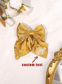 1 Stück personalisierte Haarschleife mit Namen für Mädchen, glitzernde schlichte Schleife mit Krokodilklemme, elegante, personalisierte Haarspange, süßes Geschenk für Mädchen, modische personalisierte Haarspange, Baby- und Kinderhaaraccessoire