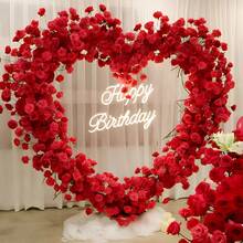 1 Piece Of Heart-Shaped Wedding Arch Gold Heart-Shaped Background Metal Arch Bracket, Square Bottom Support, 78.74 Inches * 78.74 Inches, Suitable For Wedding Ceremony Bride On-Site Shooting Shower, Birthday Party, Valentine's Day - Balloon Flower Stand - View 2