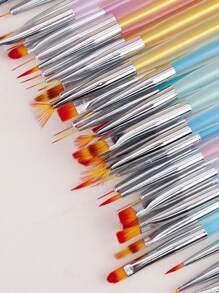 Set di 9 pennelli per arte di unghie serie rosa giapponese con pennello, liner, doppia punta, costruzione, penna per pittura gel UV, penna per sfumature, adatto per salone e uso domestico
