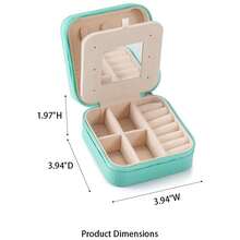 New- Blue 4packs - All Travel Jewelry Case, To Go Portable Jewelry Box, Travel Jewelry ,Portable Jewellery Storage Holder For Rings Earrings Necklace, Gifts For Girls Women  Mirror - cyan Blue - 4 packs - 查看 6