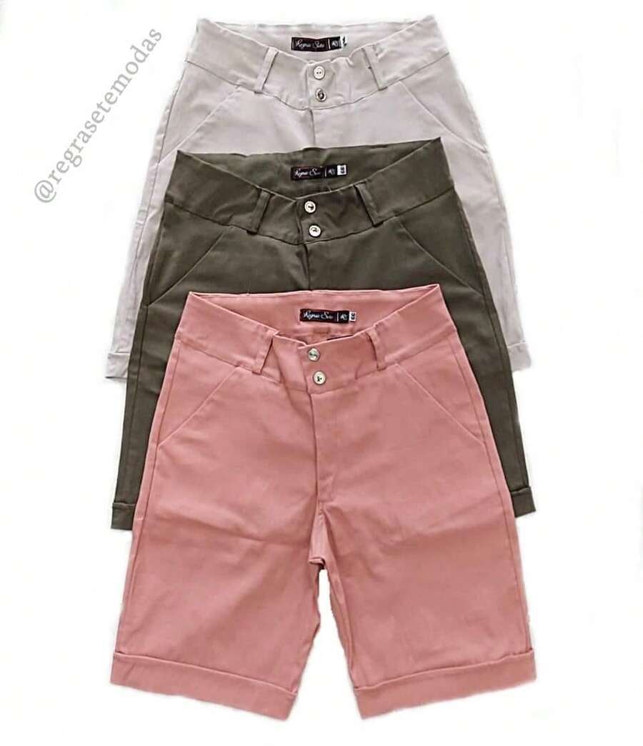 Women's Bermuda Shorts In Bengaline With Lots Of Elastane Fits Really Well - 玫瑰 - 查看 1