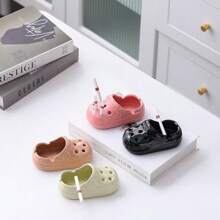 Unique Ceramic Wooden Clogs Ashtray - Beige & White Simulated Tool Design, Ideal For Home, Office And Hotel Decor | Perfect Gift For Valentine's Day, New Year And Spring Festival