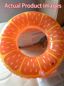 1PC Viral Orange Pool Float – Summer Swim Ring, Leak-Proof Beach Toy, Aesthetic Party Decor