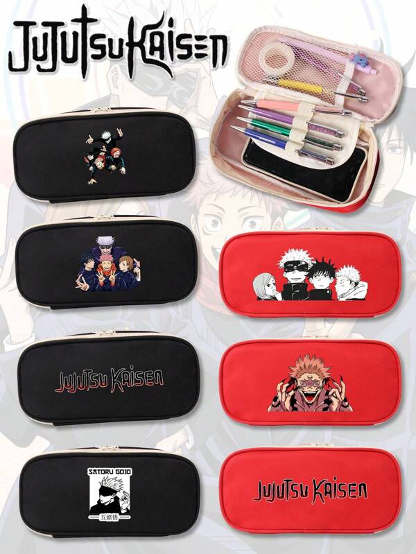 Jujutsu Kaisen 1 pièce Sac à main en canevas à motif mignon personnalisé avec des personnages de l'anime Gojo Yuji Megumi Nobara Sukuna. Convient aussi bien aux hommes qu'aux femmes. Sac à crayon de bureau ou sac de rangement pour étudiants avec une grande capacité.