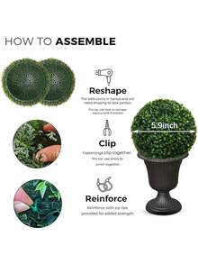 1pc Artificial Milan Grass Balls, Green Decorations, Two Choices Of Size, Artificial Plants, Easy To Remove, Easy To Care, Garden Decorations, School Dormitory Office Decorations, Outdoor Party Events Festive Birthday Party Decorations, Wedding Season, Graduation Season Decorations, Spring And Summer Decorations, Home Entrance Hotel Dining Room Living Room Bedroom Wedding Banquet Kitchen Garden Decorations - Green - View 10