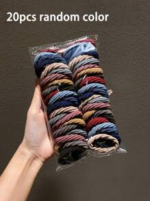 Elásticos de Cabelo Extras Grossos e Largos, Elásticos de Cabelo Elásticos: Largos, Macios, Cordas de Cabelo Elásticas - Suportes de Rabo de Cavalo de Alta Elasticidade com Aderência Antiderrapante, Macios e Confortáveis - Faixas de Cabelo Marrons Básicas para Todos os Penteados, Acessórios de Cabelo Femininos, Elásticos de Cabelo, Outono