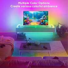 TV LED Backlight, 32.8-Foot Cuttable TV Light, Suitable For TVs With 23-100 Inch Screens And PC Monitors, Sensor Equipped TV Backlight, Game And Music Synchronized Color Changing Light - RGBIC - View 5