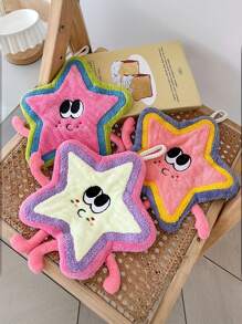 1pc/3pcs Dopamine Star Cartoon Towel, Cute Star Dishcloth, Polyester, Soft & Absorbent, Modern Style, Cartoon Pattern | Kitchen And Bathroom Towels, For Hand Washing. Back To School Dish Cloths Kitchen Towel