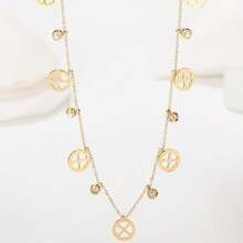 New Fashionable Stainless Steel Women Necklace, Hollow Four-Leaf Clover Design, Heart Pendant With Tassel, Unique Fashion Choker Necklace