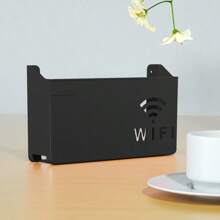 1pc Router Storage Box With 2pcs Adhesive Strips, Multi-Colors Available, High Quality Material, Modern Minimalist Design Won't Block Signal, Colorful Wavy Pattern, Rectangular With Hollow WIFI Logo Detail, For Storing Router, Suitable For Home