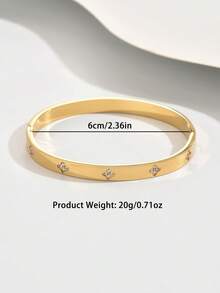 1 件不锈钢手镯，简约时尚，适合各种场合 - 金黃色 - 查看 7