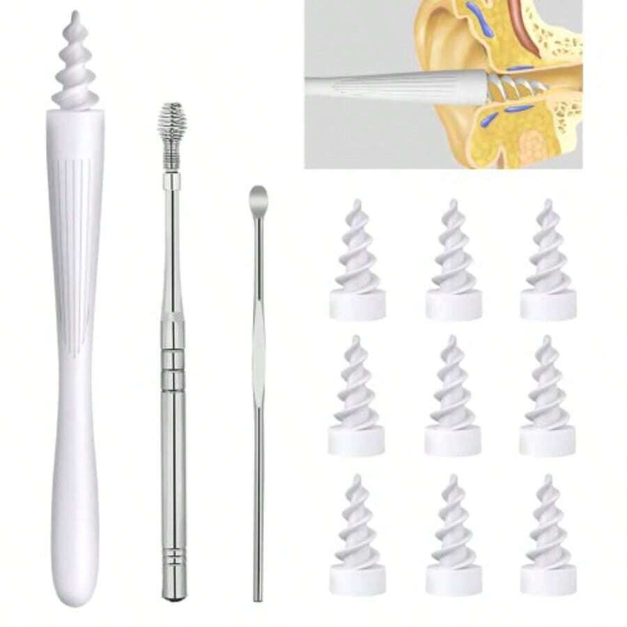3 In 1 Ear Wax Removal Tool 2024 QGrips Ear Wax Removal Reusable And Washable Replacement Soft Silicone Tips For Cleaner Earwax Ear Wax Removal Kit Contains 3 Types Of Ear Cleaner Tools -It Is Important For Beauties - 如圖 - 查看 1
