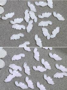 50 szt. akcesoriów do zdobienia paznokci w kształcie skrzydeł anioła, różowo-białe żywiczne akcesoria do samodzielnego zdobienia paznokci, łatwe do przyklejenia, urocze, proste i modne wzory do zdobienia paznokci dla kobiet z Japonii i Korei, odpowiednie do paznokci trumiennych, długich paznokci, etui na telefon, codziennej dekoracji paznokci i salonu kosmetycznego