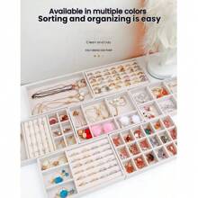 1 Stück / 6 Stück grau Flanell Tablett Schmuckablage, Samt Schmuck Präsentationsständer, stapelbares luxuriöses Schmuckstativ, tragbare Ring Ohrring Halskette Aufbewahrungsbox, Schmuckbox Zubehör, Haarbeutel, Tablett Dekoration, Tablett Haaraccessoires für Frauen Aufbewahrungsorganizer, Reiseessenziale, Geschenk