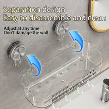 [ Thickened Large Suction Cup Storage Rack ] Wall-Mounted Storage Rack For Bathroom, Toilet And Toilet That Does Not Require Drilling And Draining