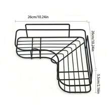 No Drill Triangle Shelving Rack, Iron Bathroom Kitchen Storage Basket Toilet Wall Mount Shelf Back To School